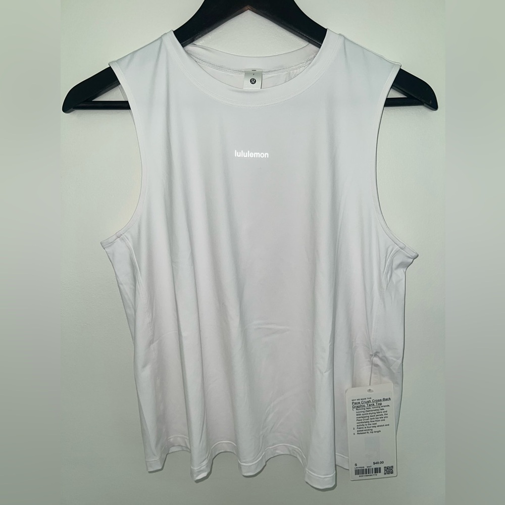 NWT Lululemon Pace Crush Cross- Back Graphic Tank Top